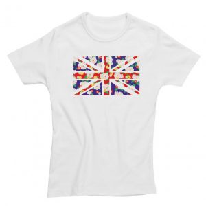UNION JACK FLOWERS LADIES FITTED T-SHIRT - L