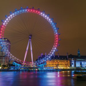 London Eye Red, White and Blue Postcard