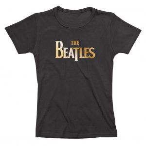 Beatles Gold Foil Ladies Fitted T-Shirt - S