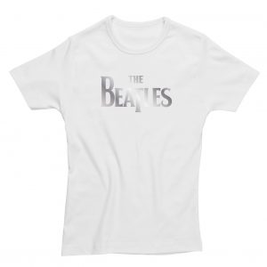 Beatles Silver Foil Ladies Fitted T-Shirt - S