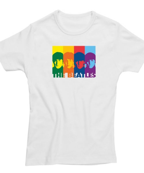 Retro Rainbow Skinny Fit Ladies T-Shirt