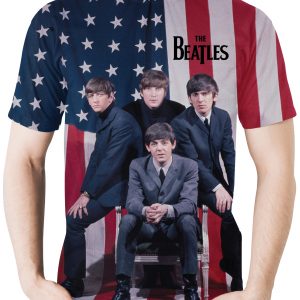 Beatles Stars & Stripes Sublimation T-Shirt - S