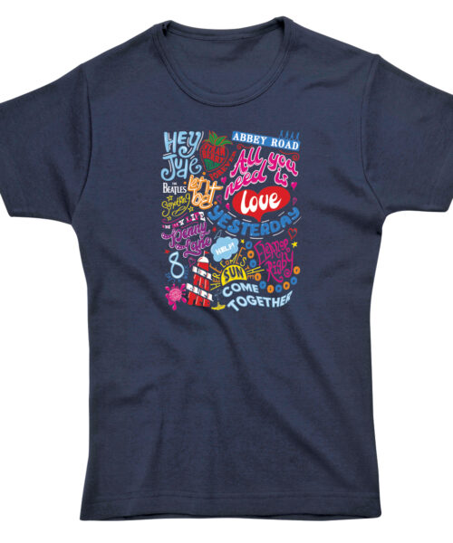 Beatles Song Titles Fitted T-Shirt