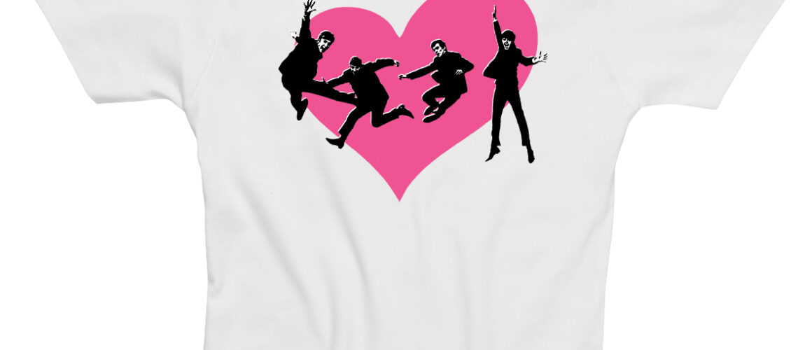 Beatles Heart Skinny Fit Ladies T-Shirt