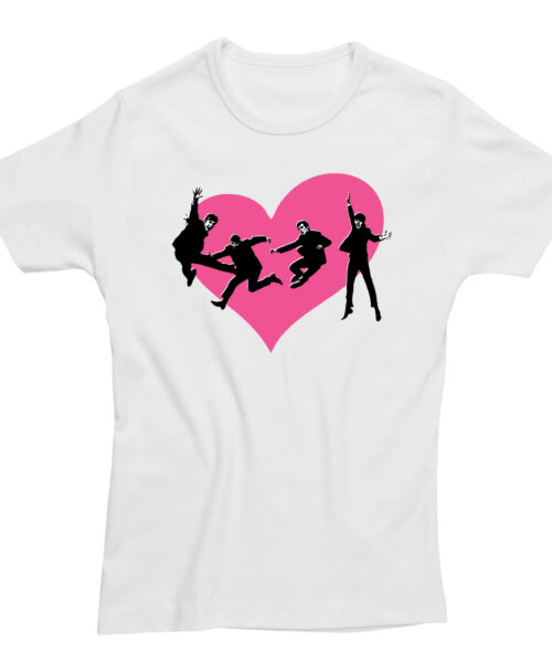 Beatles Heart Skinny Fit Ladies T-Shirt