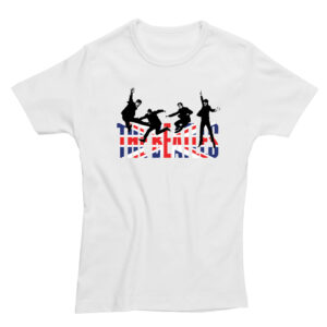 Beatles Jumping Union Jack Skinny Fit Ladies T-Shirt - S