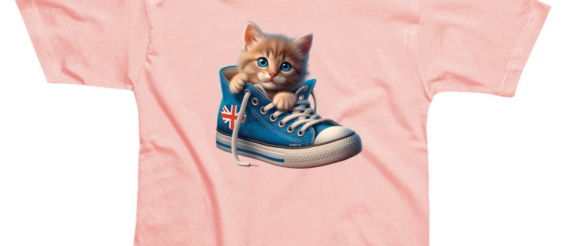 Cat in Union Jack Shoe Children's T-Shirt