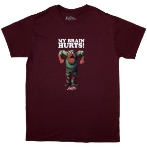 Monty Python Unisex T-Shirt: My Brain Hurts (Maroon Red) - S
